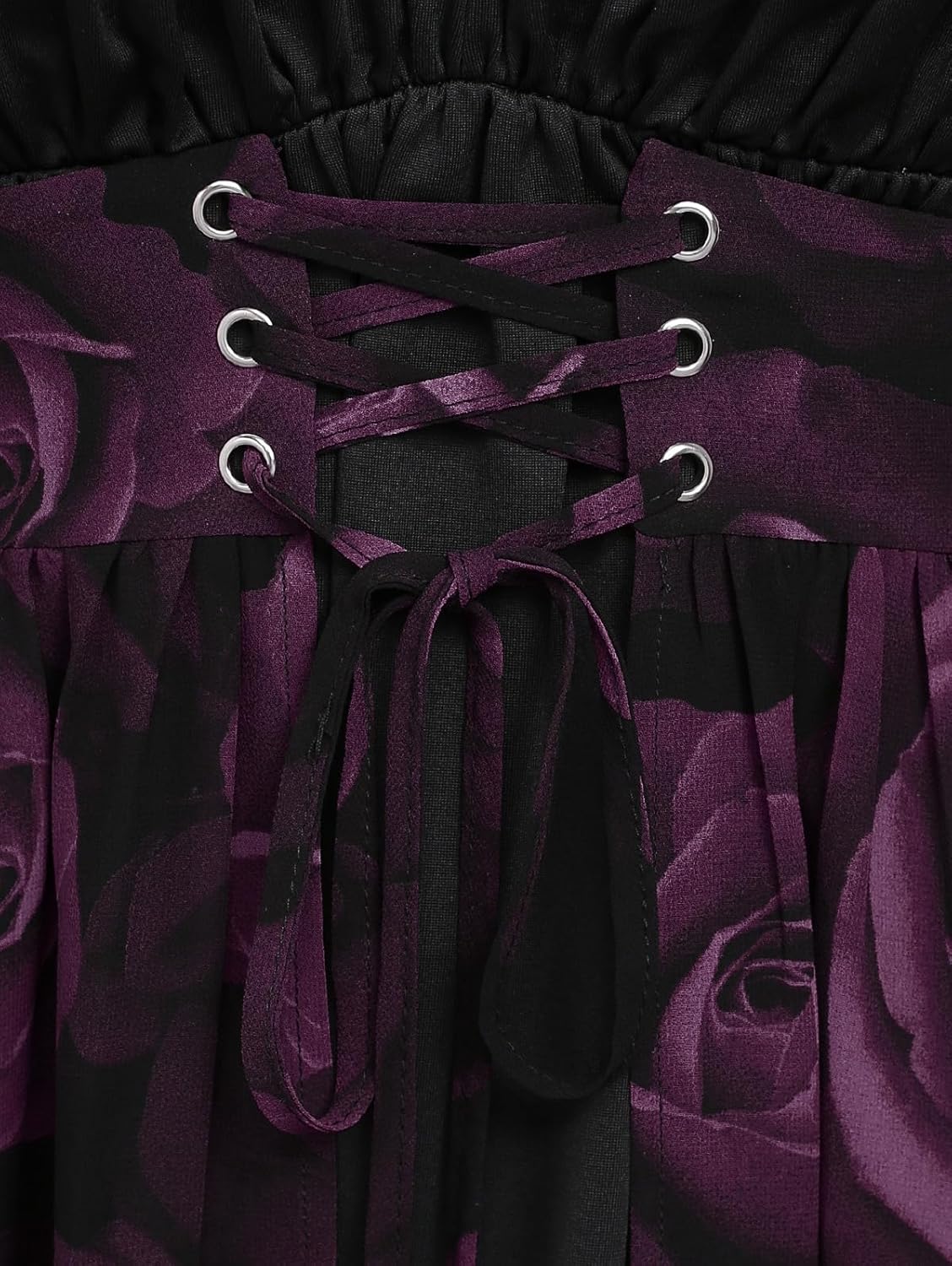 ROSE GAL Women Plus Size Romantic Gothic Lace-up Bell Sleeves Tee Flare Sleeves Renaissance Top Goth Costume Top - Image 3