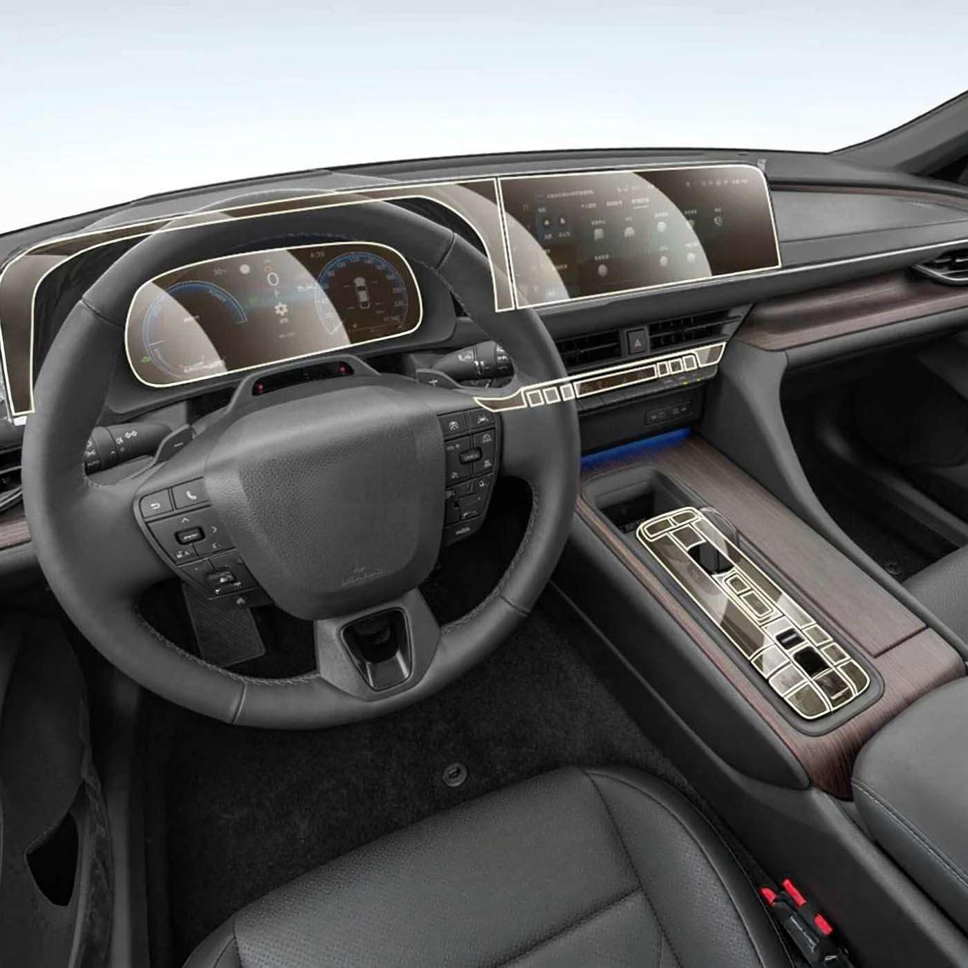 Car Interior Center, for Crown 2025 Anti-Scratch Console Media Dashboard Navigation TPU Protector Film