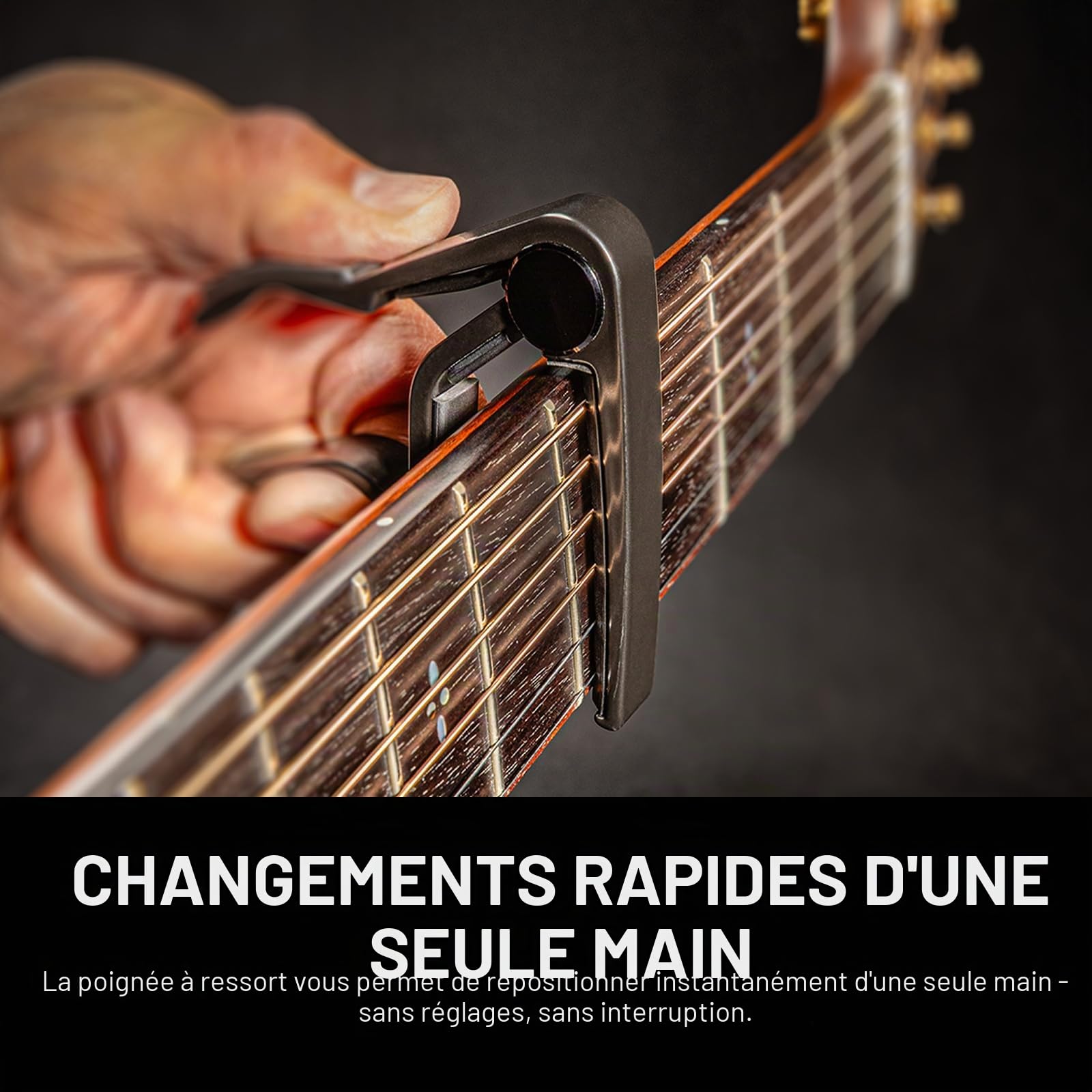 DUNLOP - Capodastre Nickel Folk pour guitare acoustique