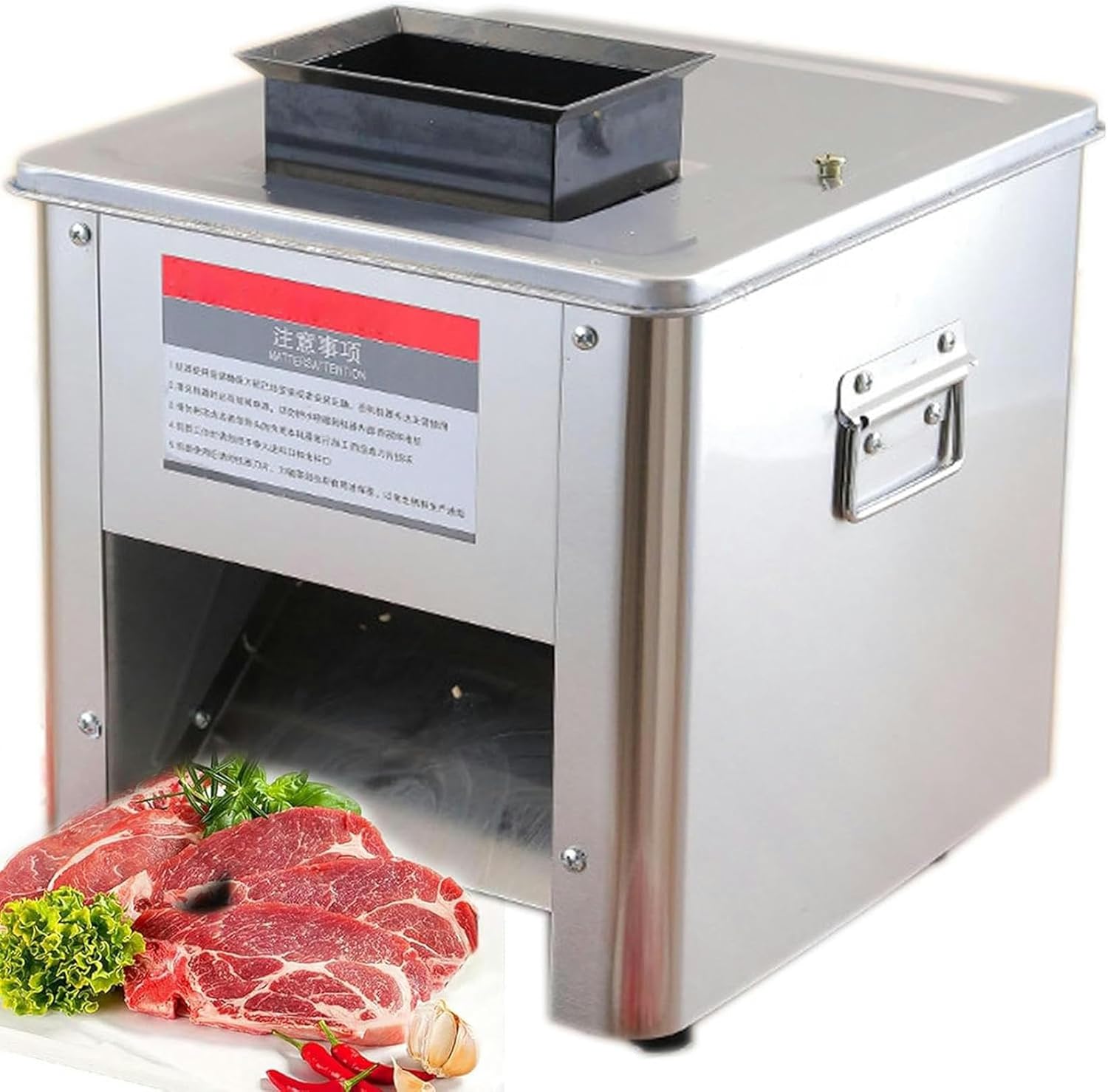 Wzglod Meat Cutting Machine Electric Meat Cutter Commercial Meat Slicer with Stainless Steel Blade Meat Slicing Machine Meat Shredding Cutter 850W Food Slicer for Meat and Vegetables