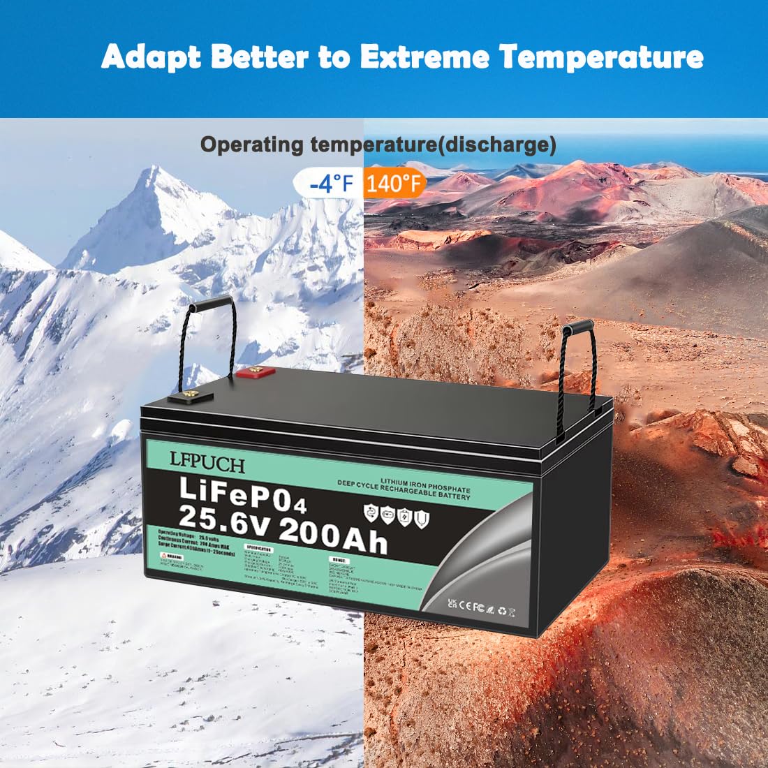 Leisure batteria，Batteria LiFePO4 24V 200Ah,Batteria al litio-ferro-fosfato