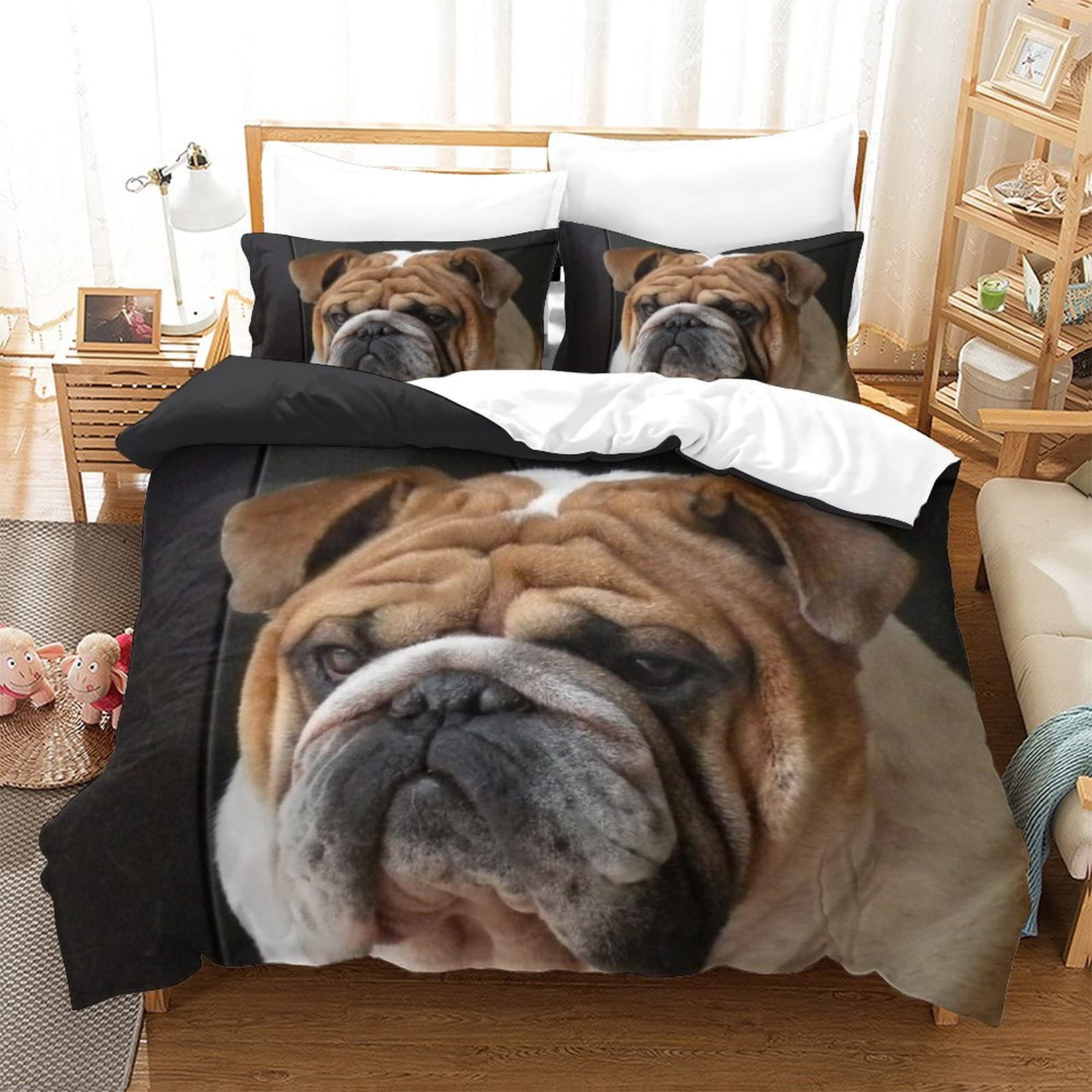 Housse de couette bouledogue 3D : oubliez les draps rêches et froids