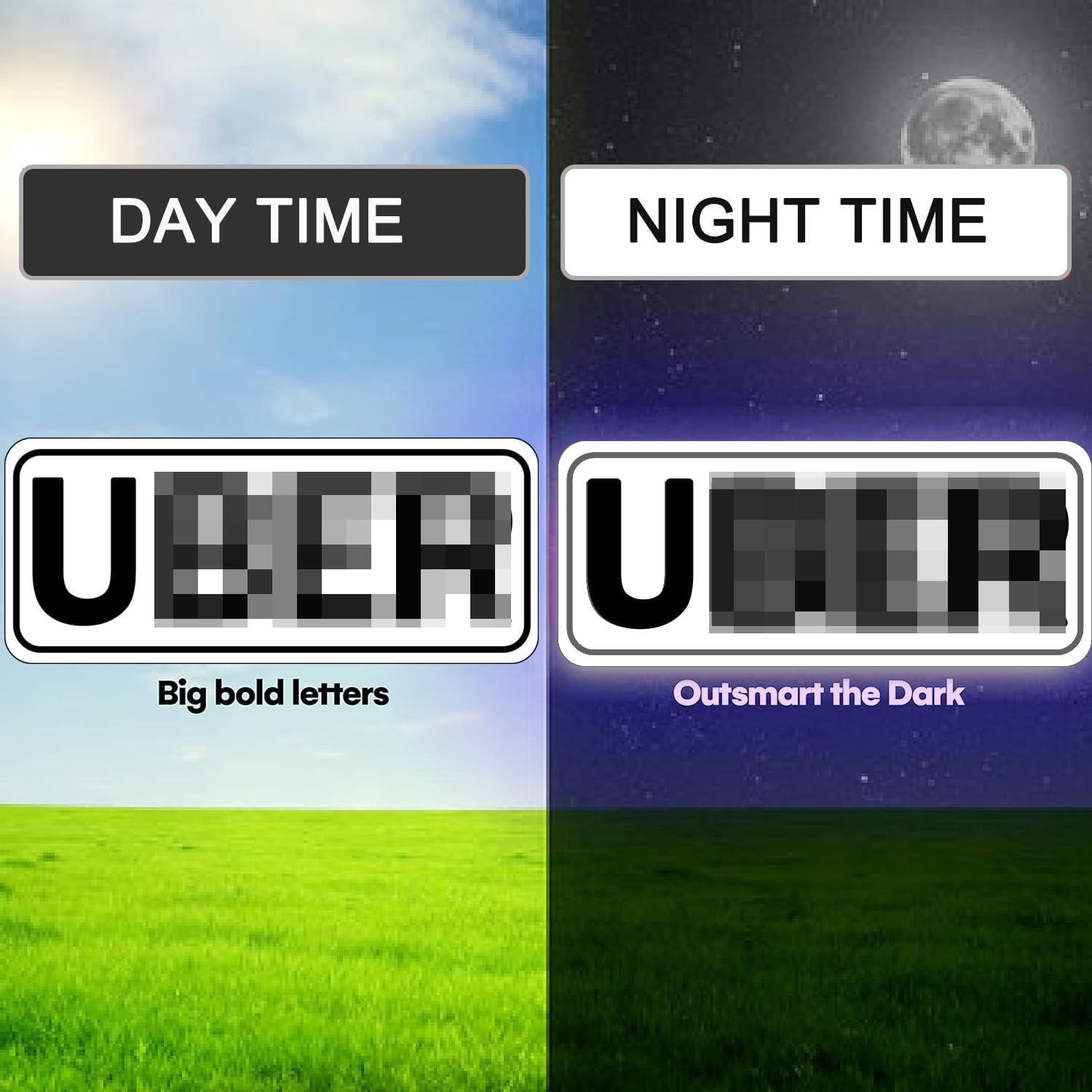 3PCS Delivery Vehicle Car Magnet, Flex Driver Car Signs, Delivery Driver Magnetic Signs Car Door and Bumper Sign, High Reflective Waterproof Weather-Resistant