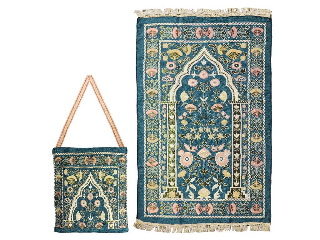 Tapis de prière musulmane pliable et portable avec sac de rangement