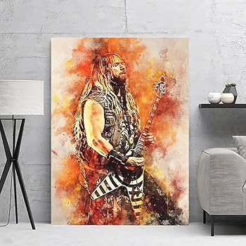 Amazon｜ザックワイルドギタリスト絵画HD印刷キャンバスアート