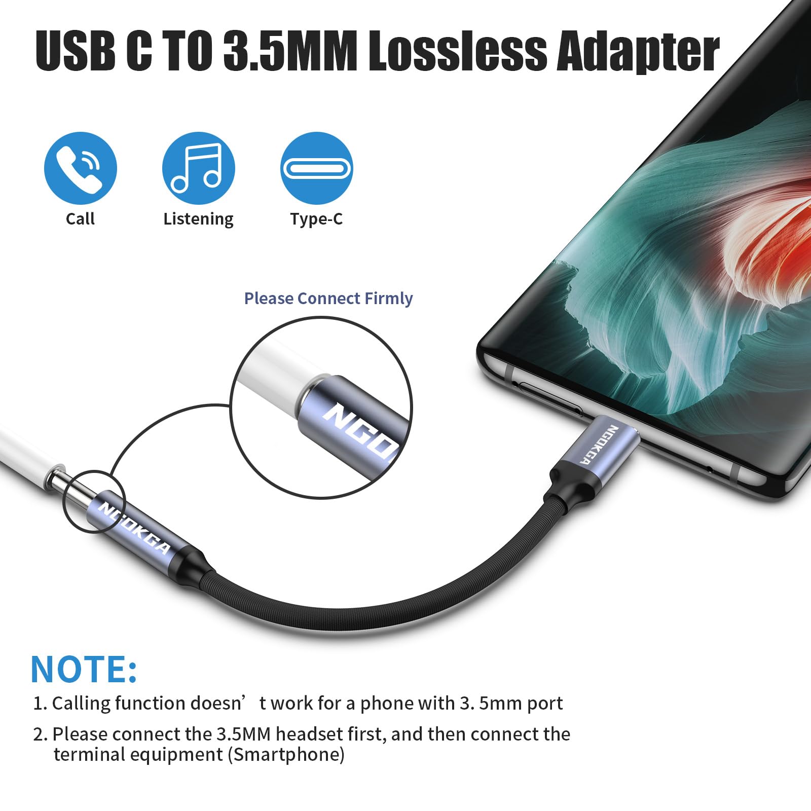 Adattatore USB C Jack[Certificato Fi]2 Pack Adattatore Jack Per Cuffie - Foto 5