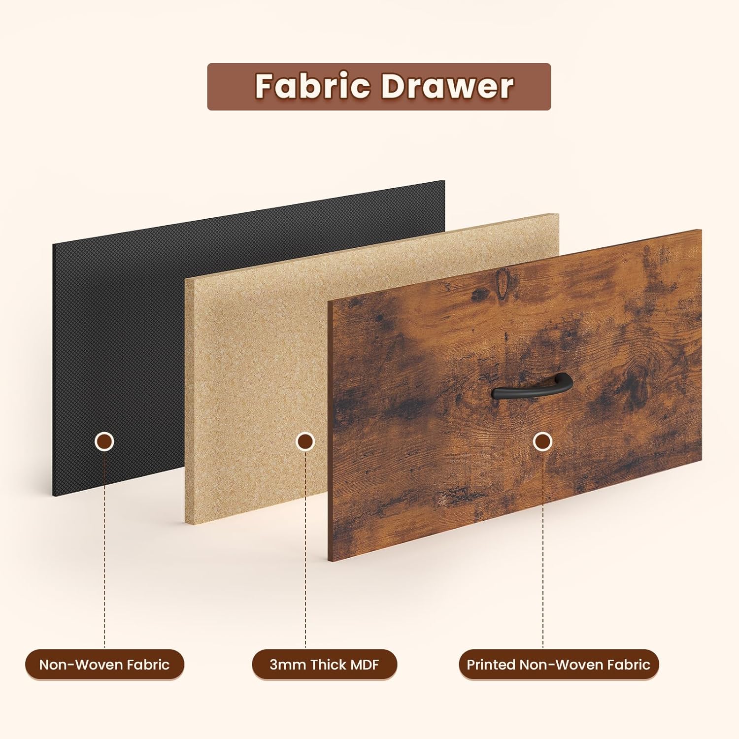 TV Stand for 75 Inch TV, Entertainment Center with LED Light & Power Outlets,63" Industrial TV Console Table with 6 Fabric Drawers & Open Shelves for Living Room, Bedroom, Rustic Brown