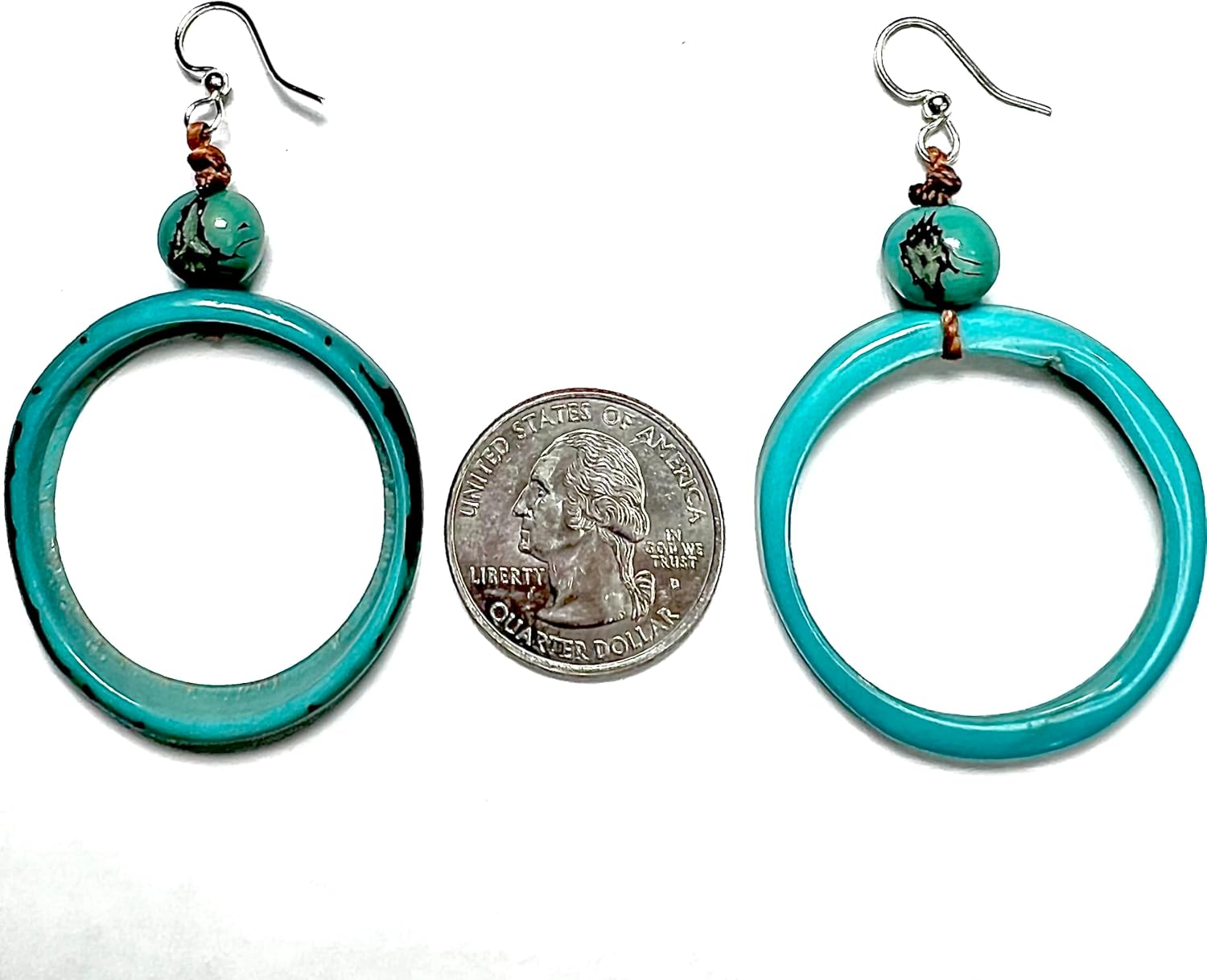 Earth Accessories Lightweight Circle Boho Earrings for Women | Tagua Nut, Surgical Stainless Steel, Drop Dangle Earrings | Eco-Friendly - Image 4