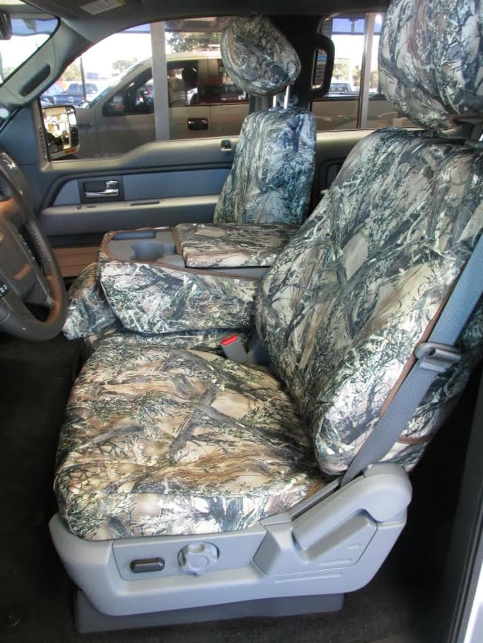 Durafit Seat Covers Made to fit 2014 F150 2015-2021 F250-F550 XLT and Lariat 40/20/40 Split Seat with Opening Center Console in MC2 Camo Endura