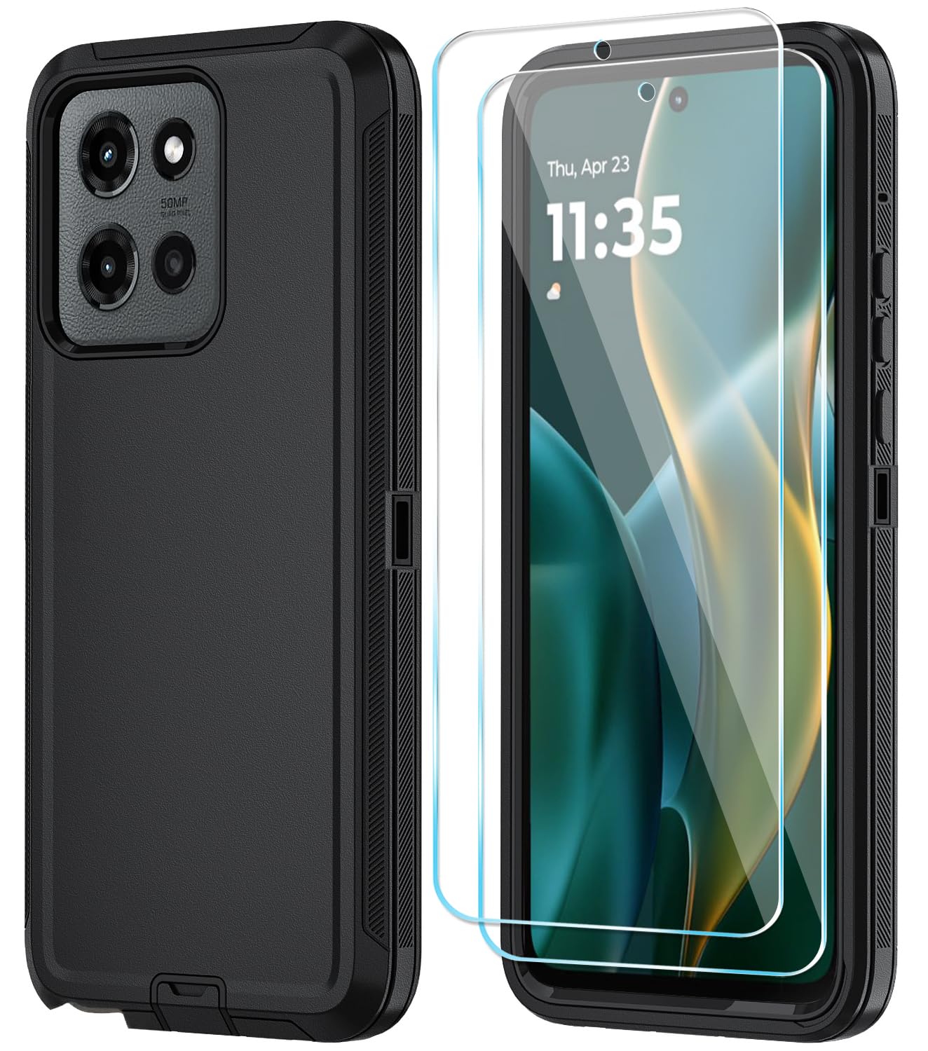 Qinmay Phone Case for Motorola Moto G Stylus 5G 2025 Case with HD Screen Protector, Heavy Duty Shockproof & Cover Phone Case for Moto G Stylus 2025,