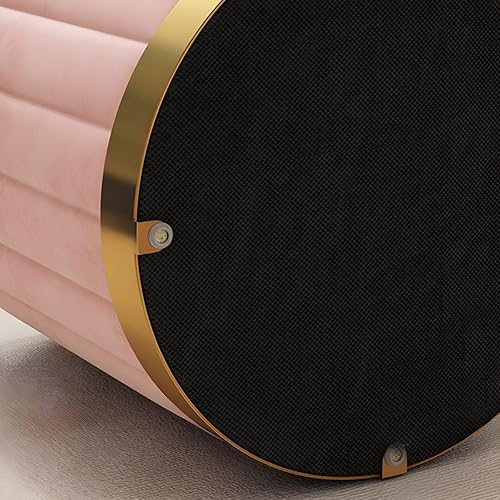 Miniatura 5 de CraftThink Puf otomano para el hogar, otomano redondo de terciopelo con forma cilíndrica resistente a la decoloración con almacenamiento, reposapiés