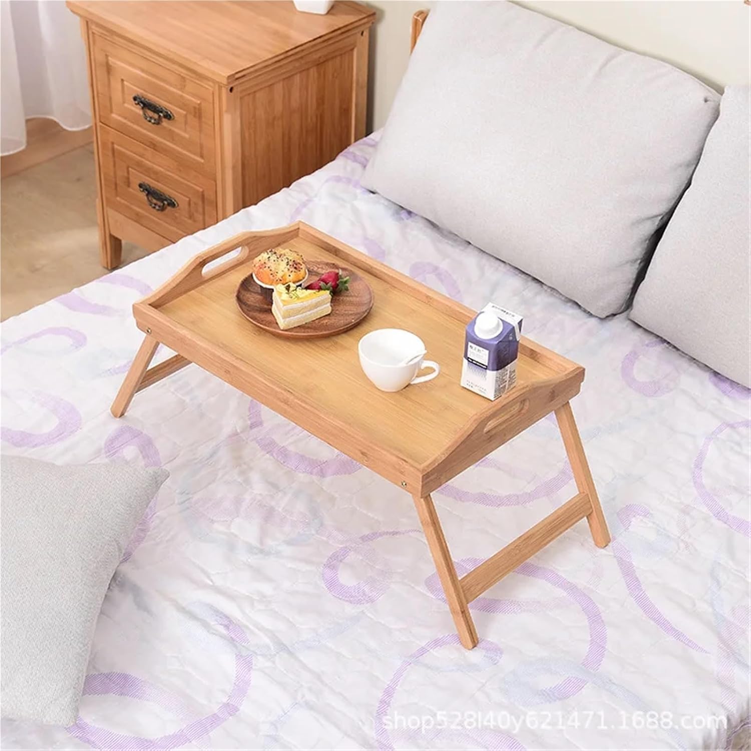 Bed Trays Computer and Dining Table with Foldable Legs - Breakfast Desk for Sofas, Beds, Snacking and Work