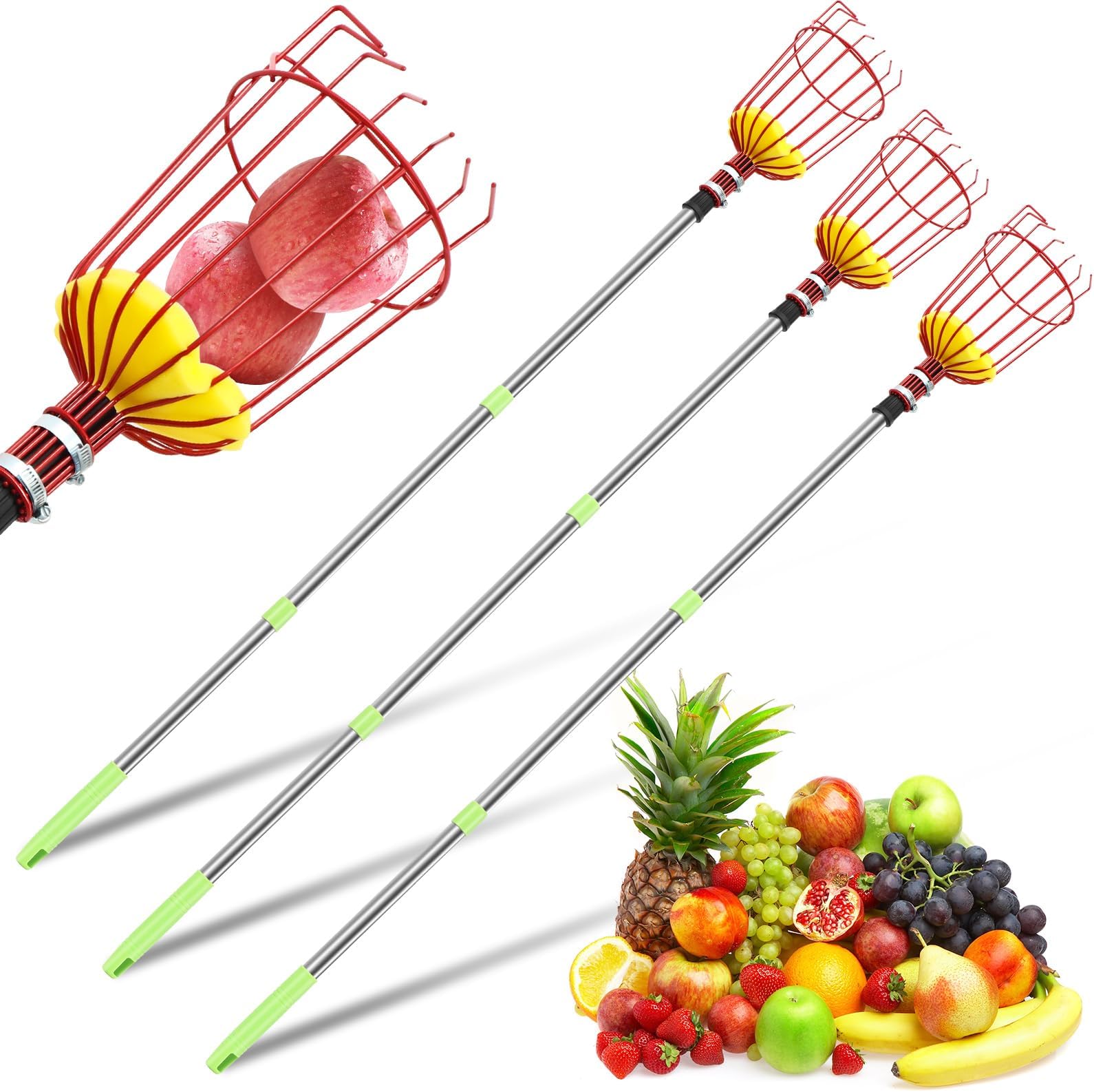Fruit Picker Pole Tool with Basket Telescoping