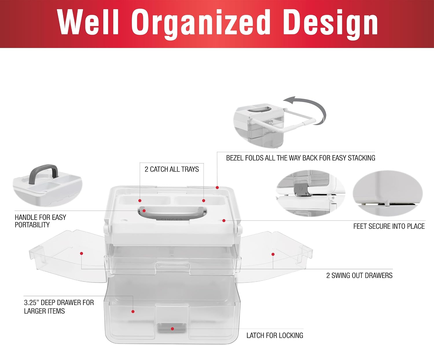 SINGER Sew-It-Goes® Stackable Storage Case