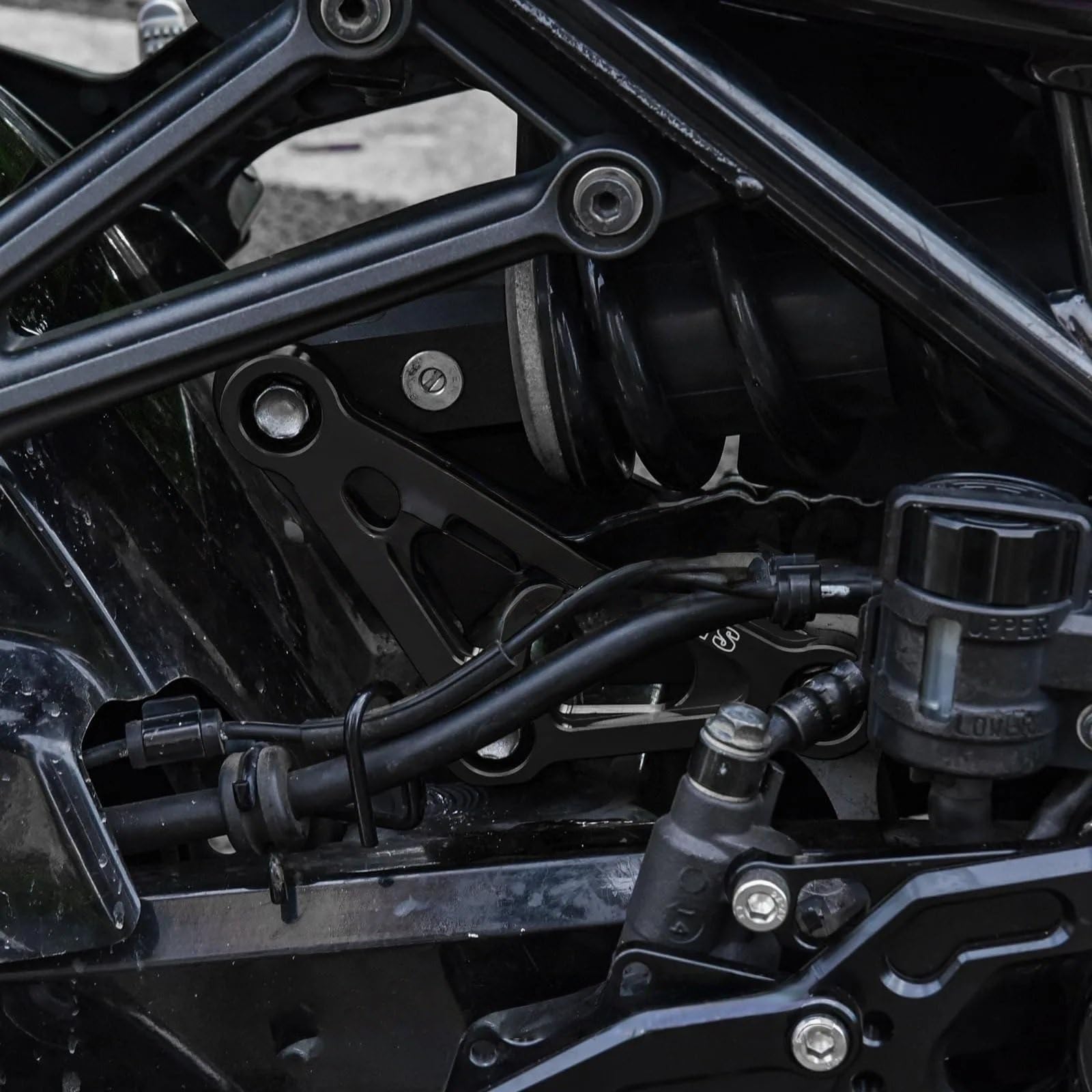 Zestaw łączników obniżających Do Kawasaki Z900RS 2018+ Z900 2017+ | 7075 Aluminiowy drążek łączący wysokość łącznika wahacza(Chrome)