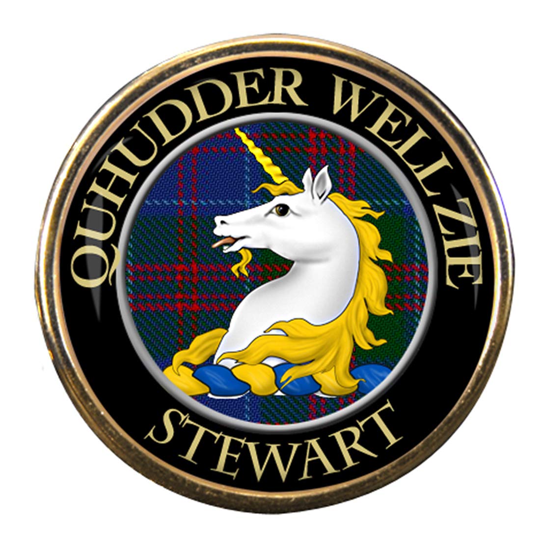 Family-Crests.com Men's Gold Stewart Of Appin Scottish Clan Pin Badge