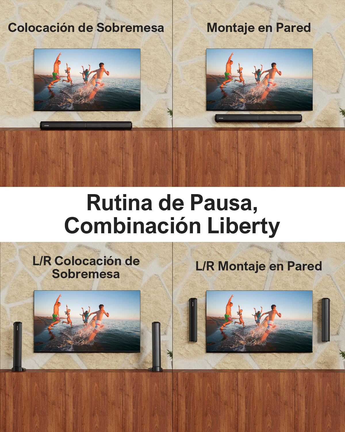 ULTIMEA 2.2ch Barra de Sonido para TV, 2 en 1 Soundbar Divisible con VoiceMX y BassMX, Bluetooth 5.3, 6 Modos de Ecualización, Graves Ajustables, Conexión ARC/Óptico/Aux, Apollo S40 Pro