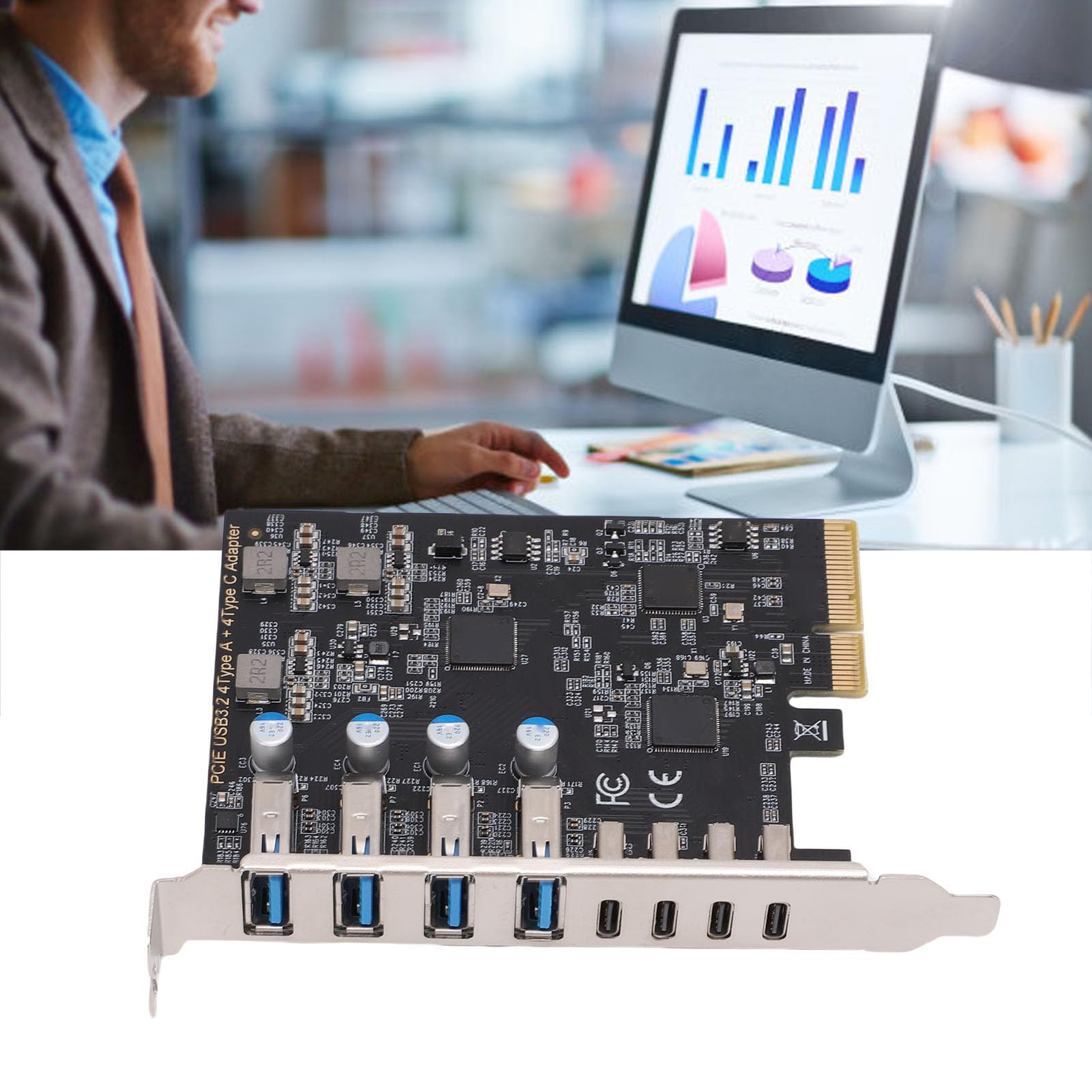 Domary PCIe USB 3.2 Gen 2 Card Compact 10Gbps Performance for Desktop