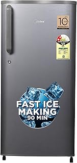 Midea 190 L 2 Star Direct Cool Refrigerator (MRD190D2HPBS, Silver, Hairline, 2025 Model)