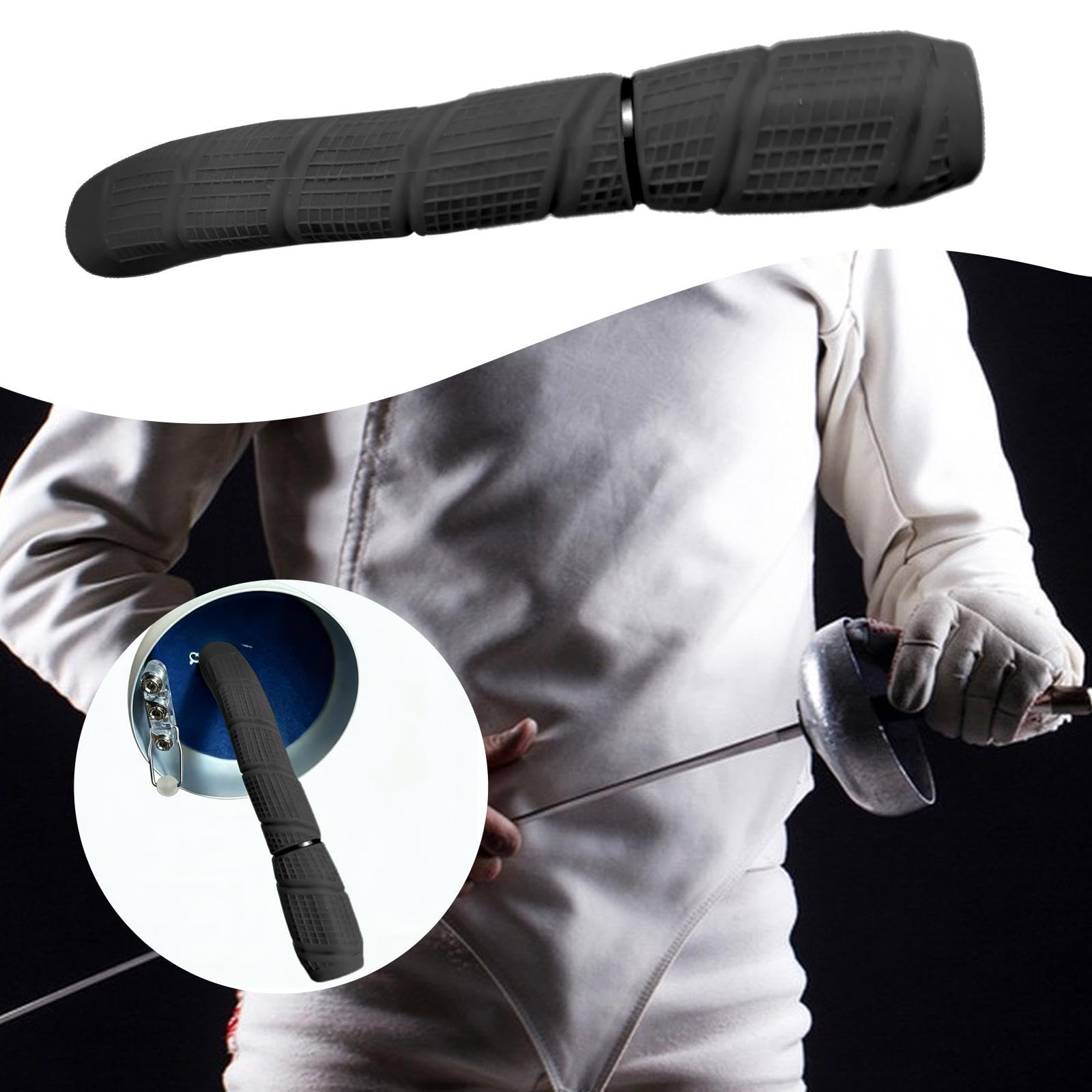 Mango de Recta Ergonómico con Empuñadura de Goma Portátil Y Funcional para Entrenamiento, Competición Y Aficionados.