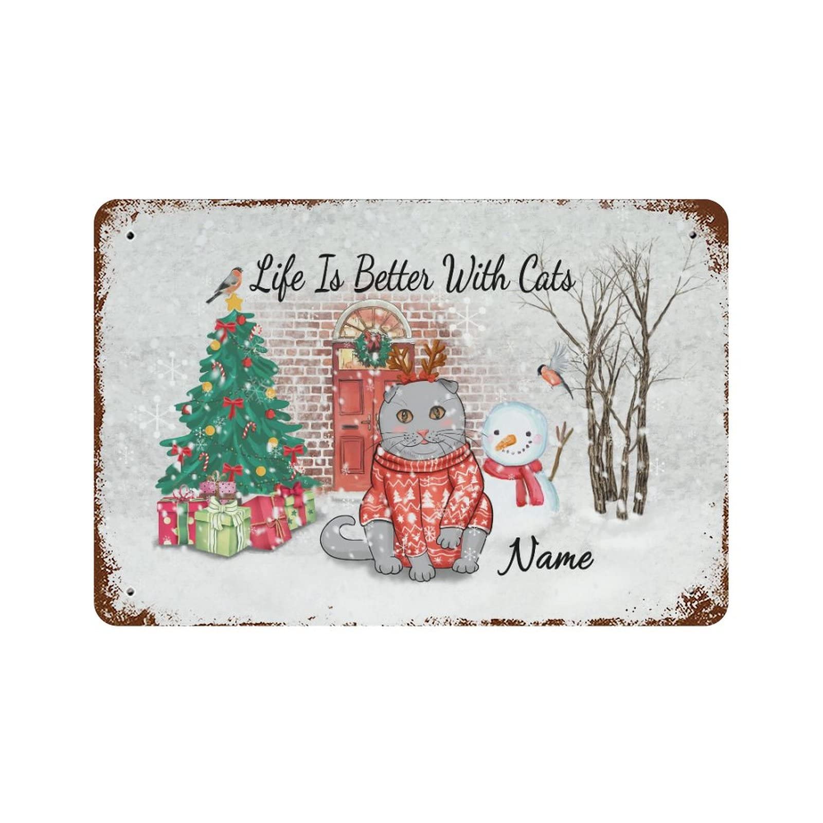 Panneau mural rétro en aluminium : célébrez votre amour des chats avec cette plaque vintage