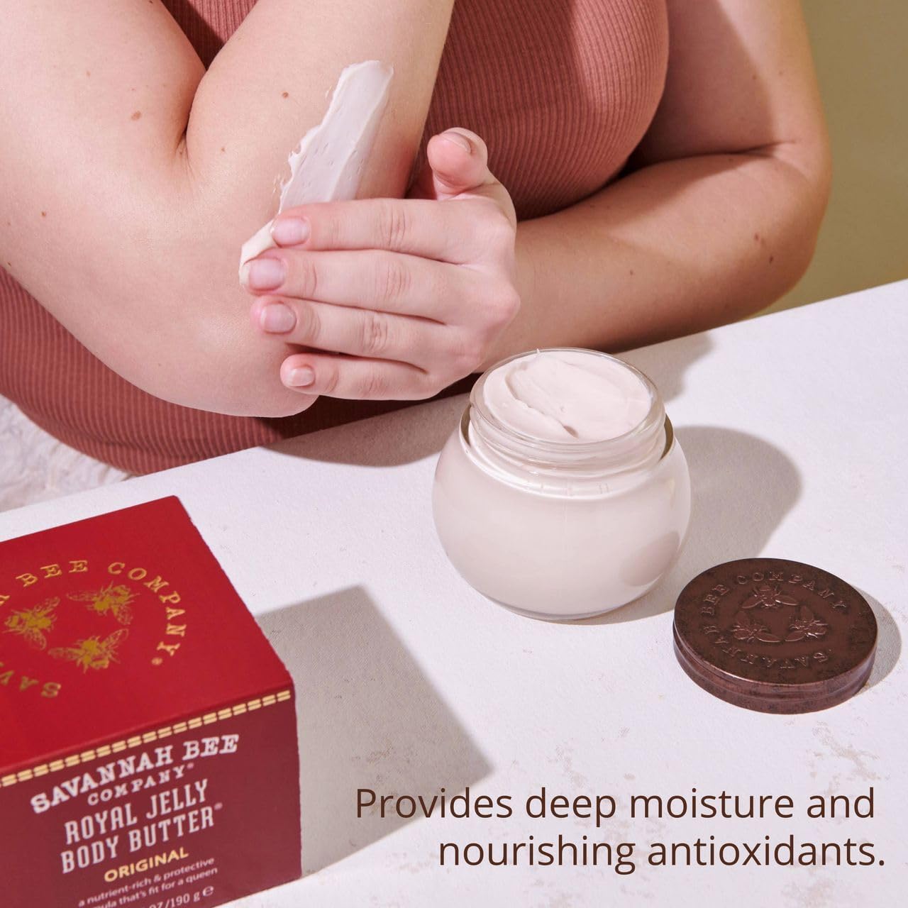 Savannah Bee Company Ultra-Rich Royal Jelly Body Butter Original Formula Set: Deeply Moisturizes, Nourish & Revitalize Skin with Sweet Fragrance of Blackberries & Velvety Vanilla (6.7 Oz & 1.65 Oz)