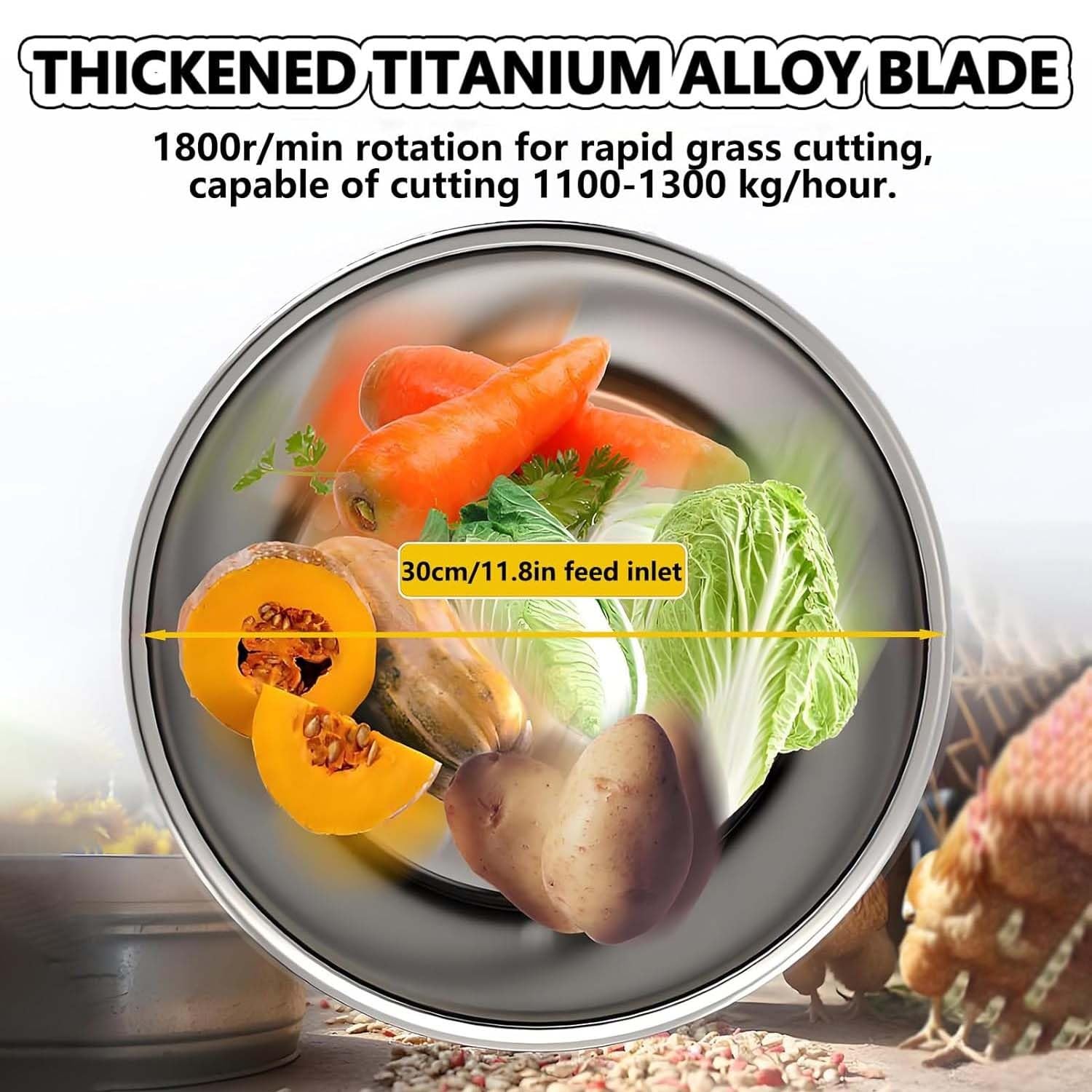 Picadora De Verduras De Acero Inoxidable, Procesador De Alimentos Comercial. Picadora De Alta Resistencia Con Para Triturar Y Moler Eficientemente Verduras Y Granos.(1200W)