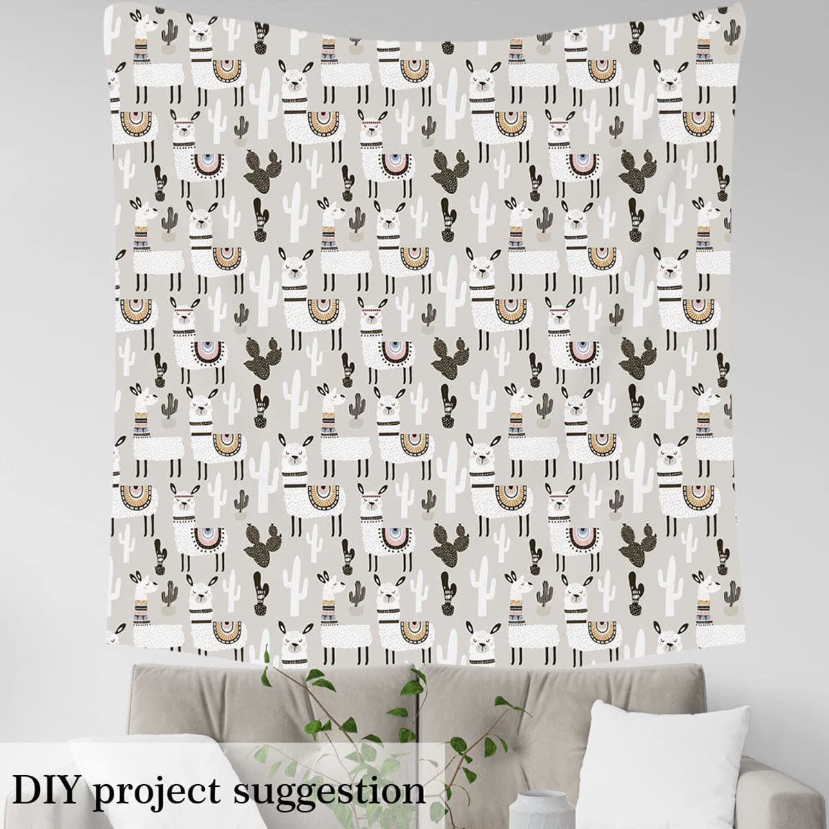 Tissu Décoratif Lama/alpaga Polycoton - Impression Animal, Pour Rideaux, Coussins, Déco