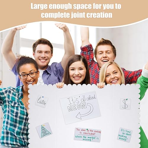 Miniatura 4 de Outus 48 tableros de exhibición de pósteres triples de 24 x 36 pulgadas, color blanco para proyectos de presentación de ferias de ciencias,