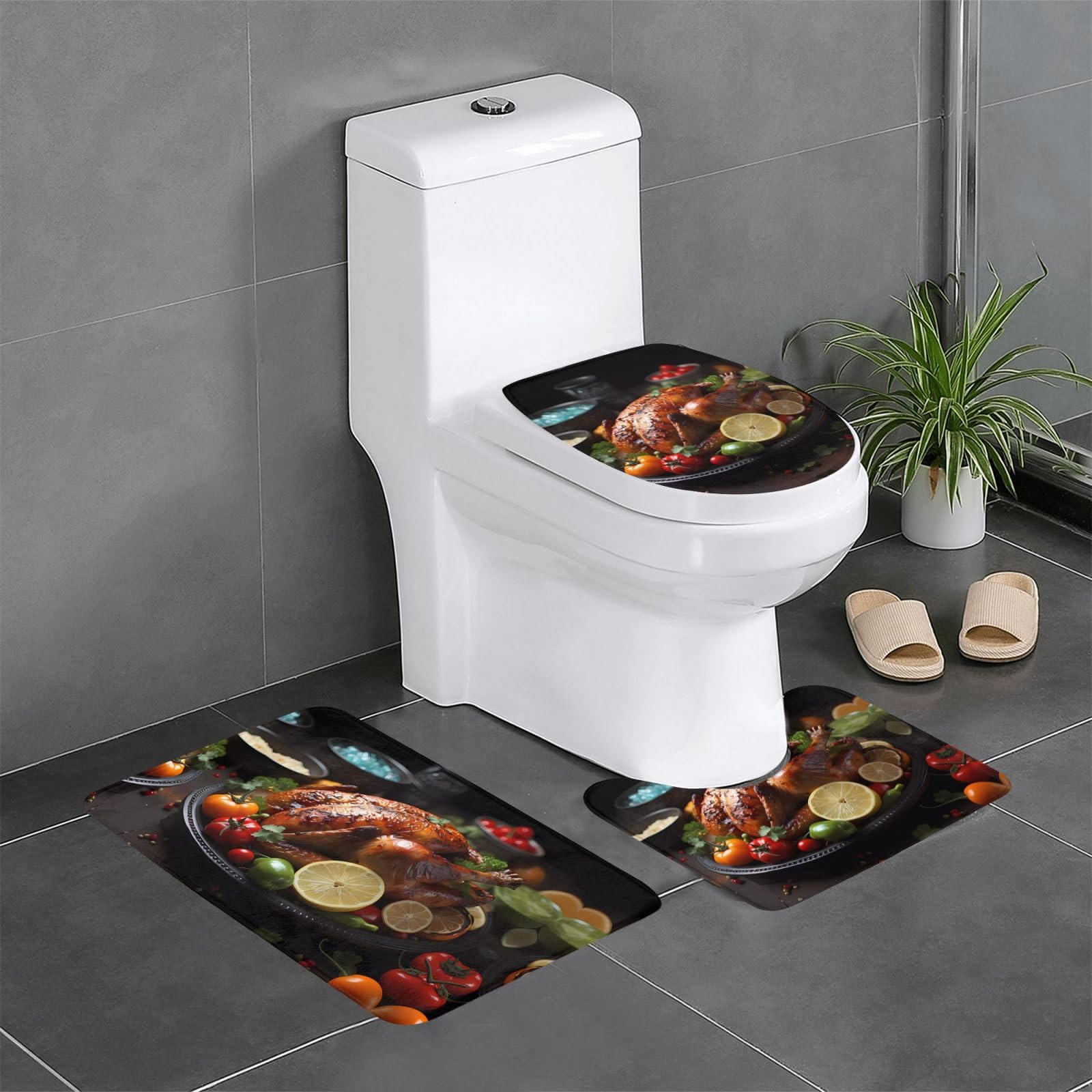 Tapis de salle de bain dinde pour sol glissant et WC froids