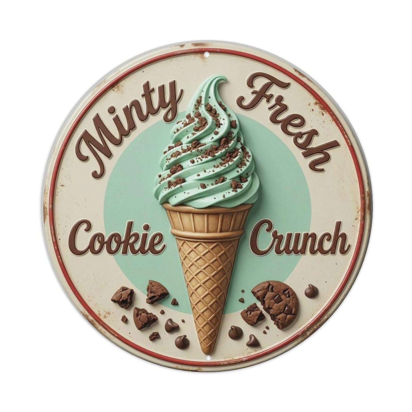 Minty Fresh Shabby Chic Metal Tin Sign