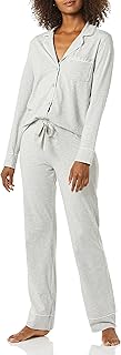 Women's Cotton Modal Long-Sleeve Shirt and Full-Length Bottom Pajama Set