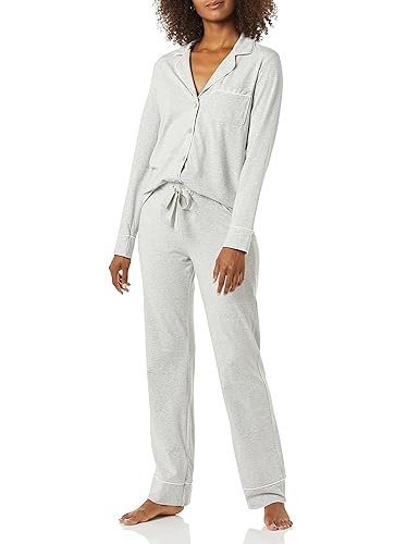 Amazon Essentials Women's Long Sleeve Cotton Modal Pajama Set, Loungewear