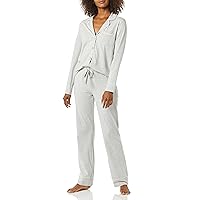 Amazon Essentials Camicia a Maniche Lunghe in Modal di Cotone e Pigiama a Tutta Lunghezza Donna