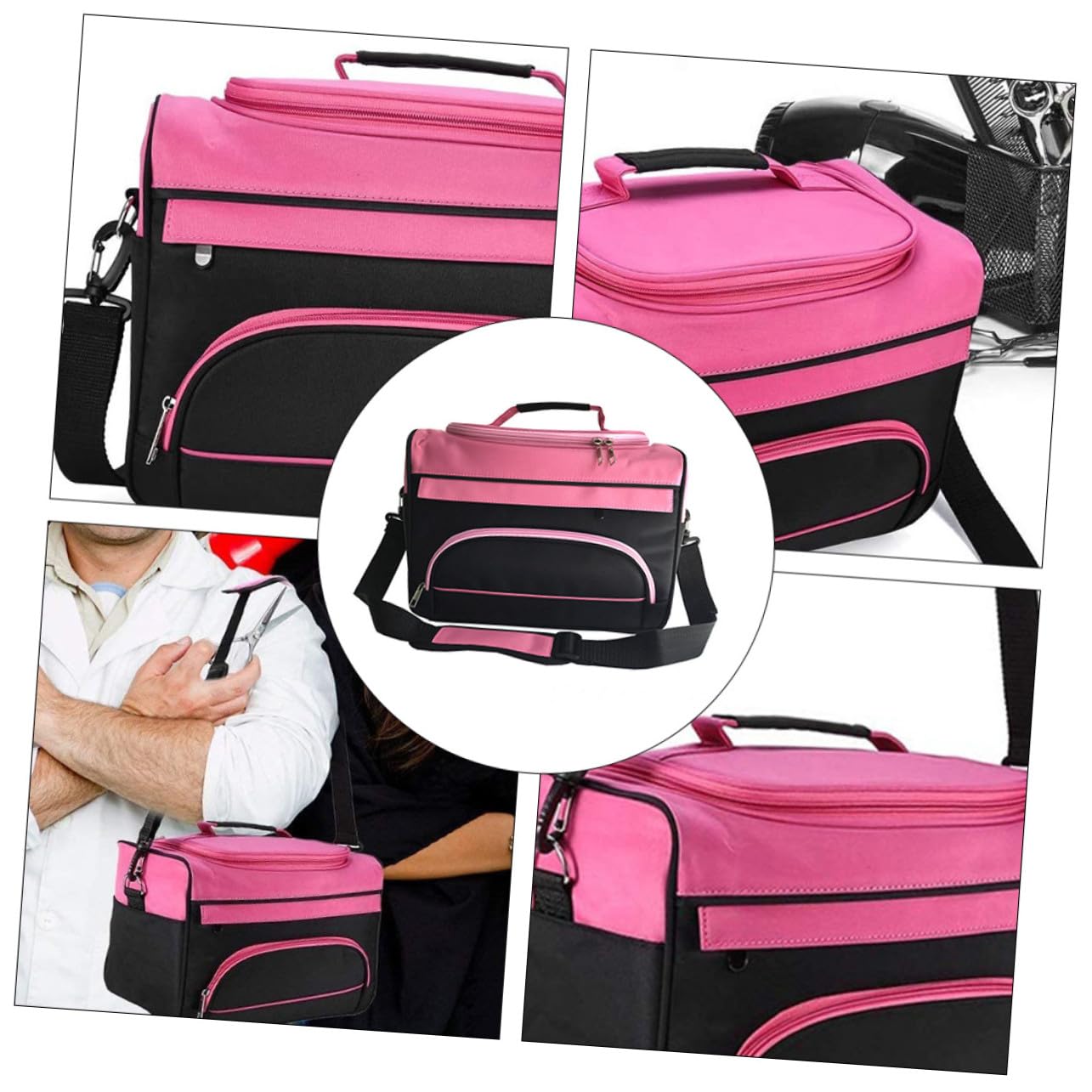 Große Kapazität Kosmetiktasche aus Canvas Tragbarer Multifunktionaler Schminkkoffer mit Schultergurt für Damen und Friseure Perfekter Organizer für Make Up und Beauty Tools