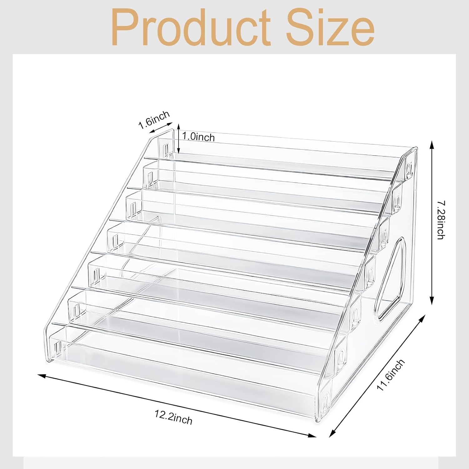 7 Tier Acrylic Sunglasses Organizer Stand, Clear Display Rack for Glasses, Cards & Cosmetics – Space-Saving Eyewear Holder with No-Tool Assembly