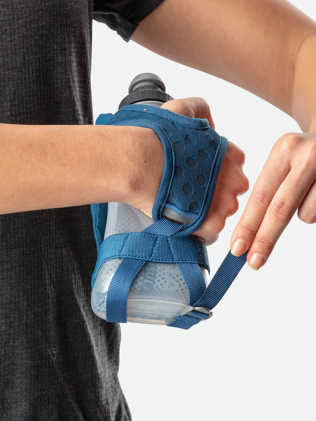 Nathan Quicksqueeze Lite 12Oz Insulated Handheld Marine Blue/Mint One Size