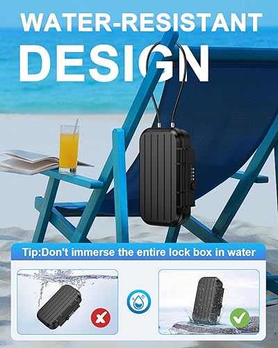 Miniatura 8 de Caja de seguridad portátil para regalos de Navidad, caja de seguridad con combinación de 4 dígitos para viajes, caja de seguridad pequeña antirrobo