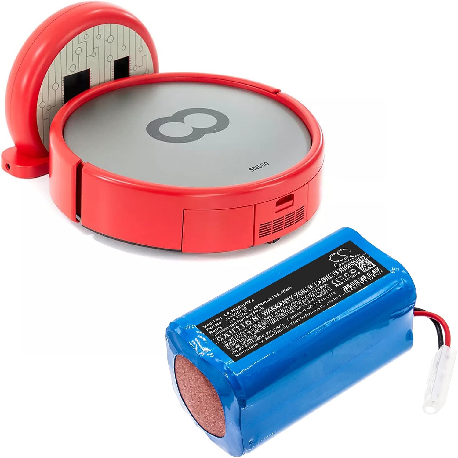 Cameron Sino New 2600mAh Replacement Battery for 1618526, 1625424, 5345, Wet and Dry Robotic Vacuum, Z65B155