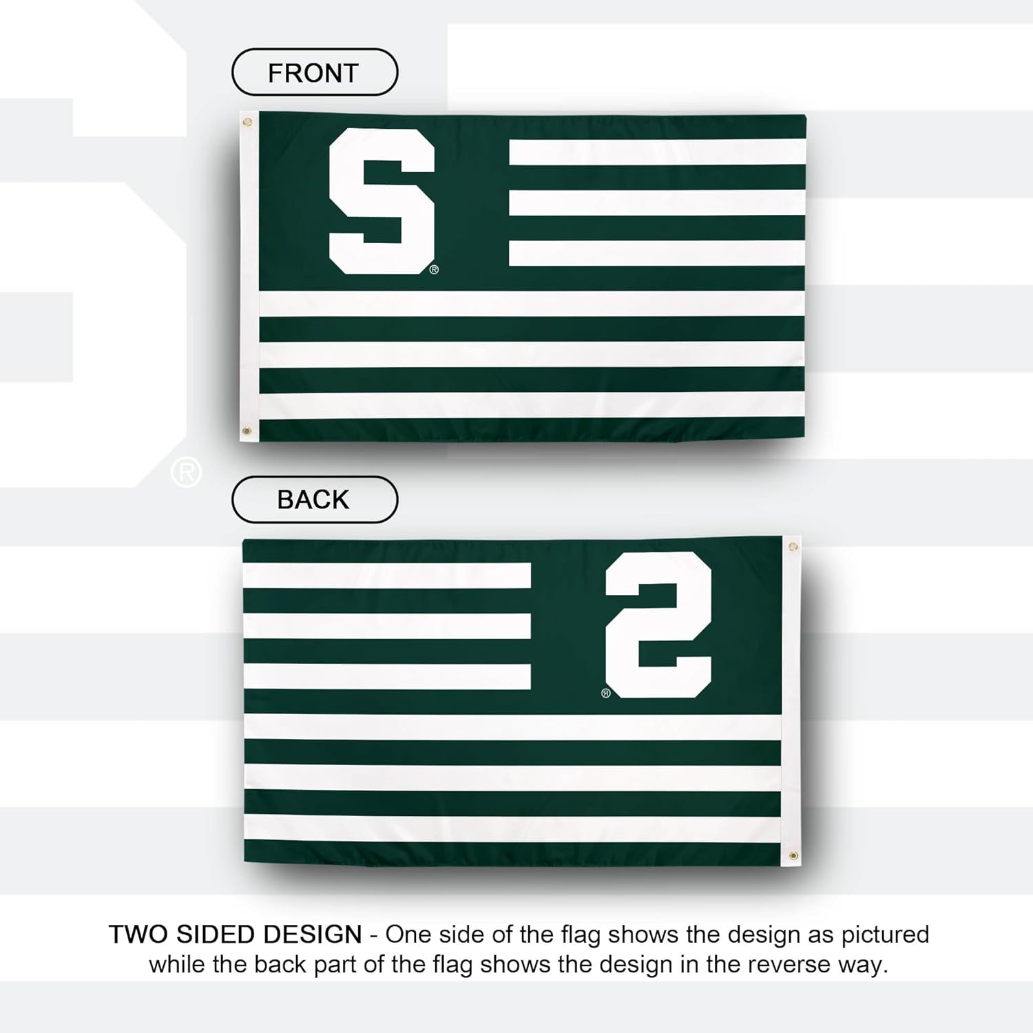 Desert Cactus Michigan State University Flag Spartans MSU Banners 100% Polyester Indoor Outdoor 3x5 feet Flags (Nation 2) image 2 of 6 B0CDQBZ796