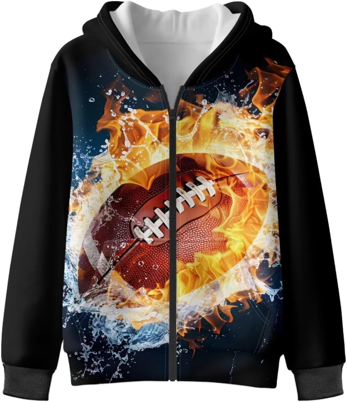 Boys' Sweatshirt Warm Hooded Fleece Hoodie Long Sleeves Zipper Jacket Sportswear for Kids 6-13 Years