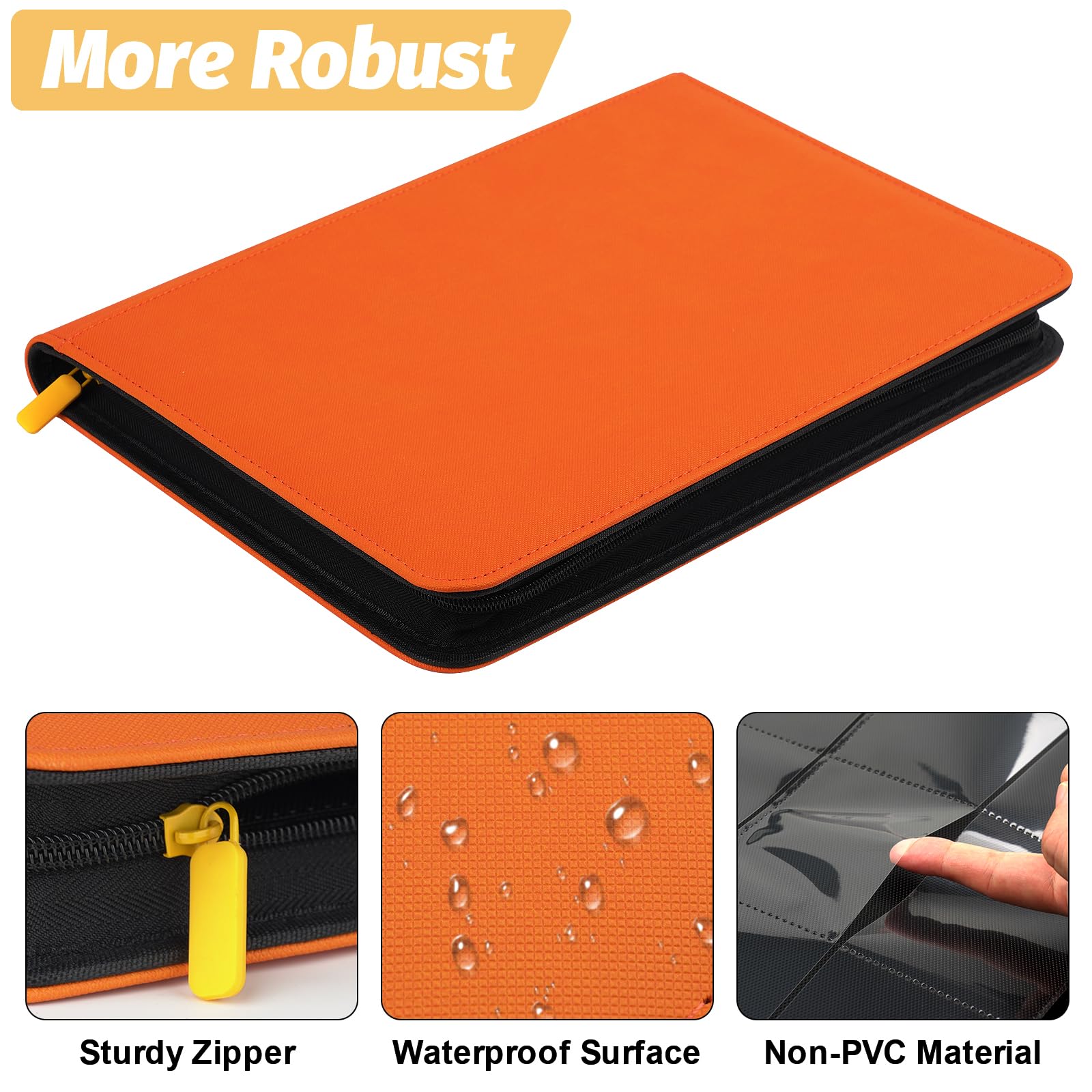 GERMUN - Carpeta de tarjetas coleccionables con 9 bolsillos, cubierta de poliuretano para 360 tarjetas, carpetas de tarjetas coleccionables de alta calidad, álbum de tarjetas de bolsillo de doble cara