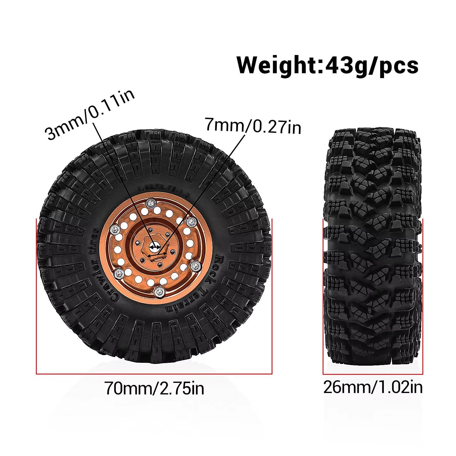 Pneumatici Per Redcat Per Ascent-18 Per Traxxas Per TRX4M 1/18
