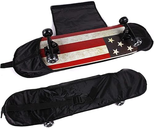 Miniatura 24 de NPET Pro - Patineta (Skateboard) completa de 31 pulgadas y 7 capas de arce canadiense. Patineta cóncava Black,02 Bandera USA,03 Monstruo