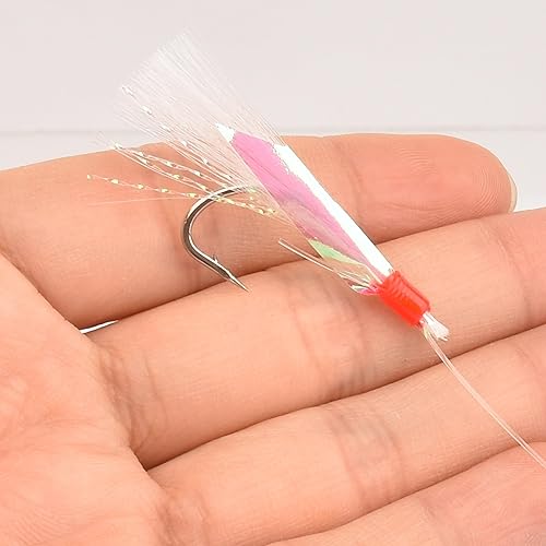 Miniatura 4 de Sabikirigs - Juego de aparejos de cebo de agua salada, anzuelos de plumas para peces de agua salada, anzuelos de pesca de agua salada para agua dulce
