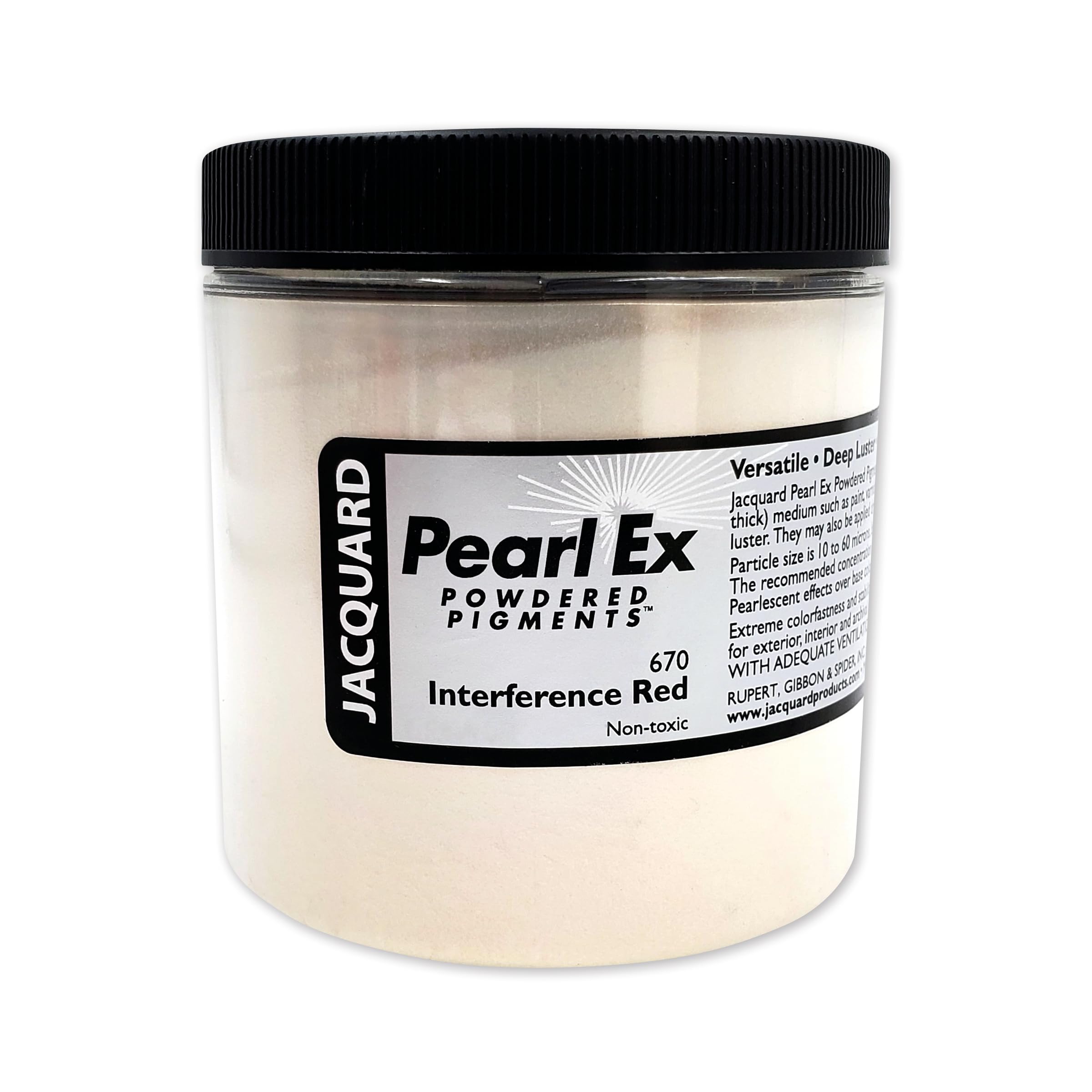 Jacquard Pearl Ex Pigment Powder 4oz Interference Red - Loose Mica Powder for Epoxy Resin, Watercolors, Calligraphy Ink & Clay - Epoxy Pigment Powder - Epoxy Resin Color