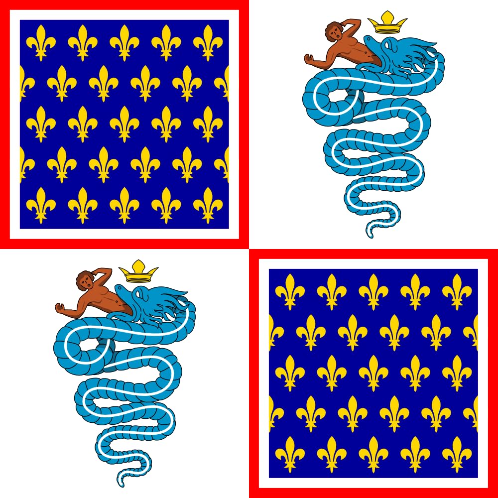 Drapeau Gian Galeazzo Visconti étendard armoiries Visconti comte de Vertus