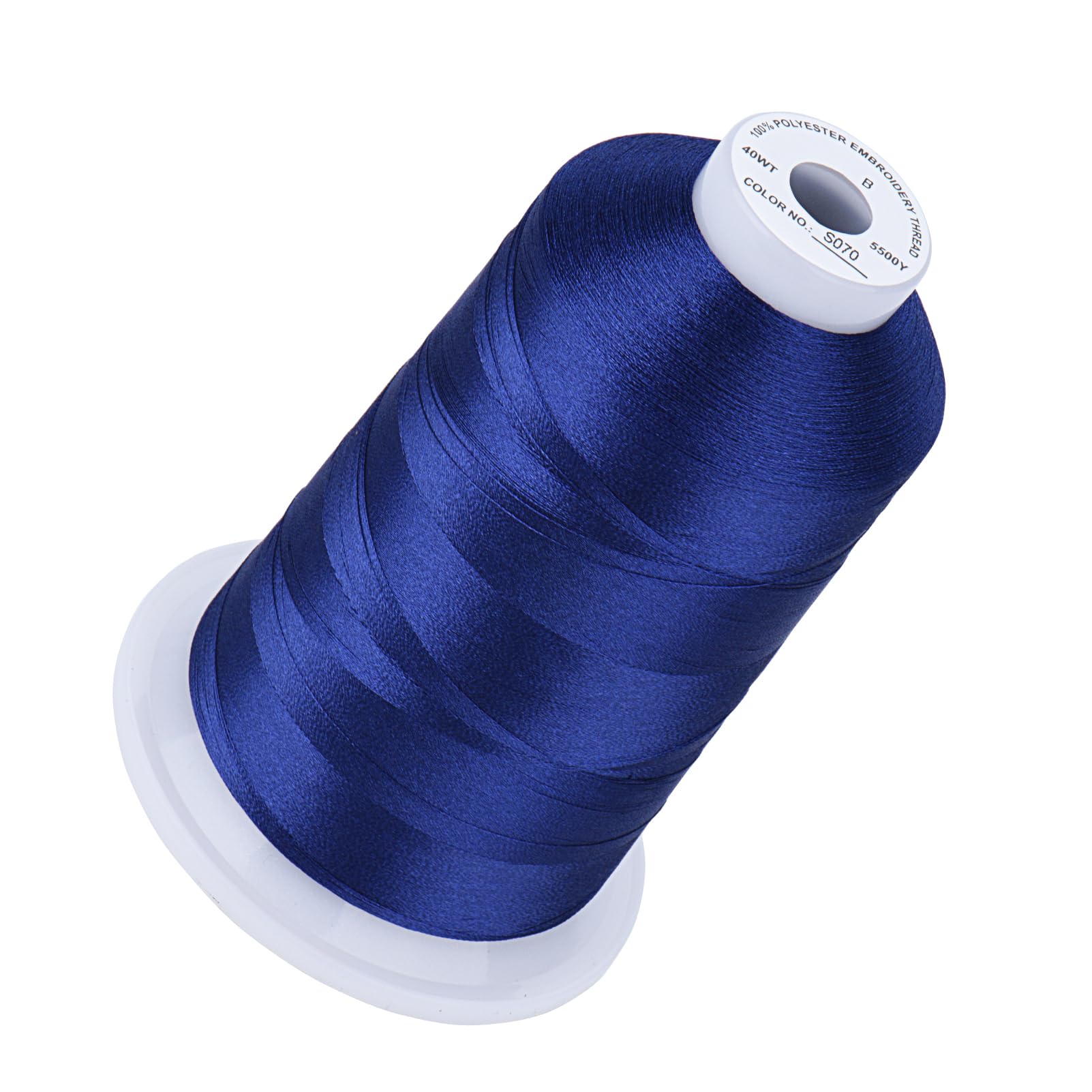 Simthread 5000M 40WT Polyester Embroidery Thread, Indigo Blue S070