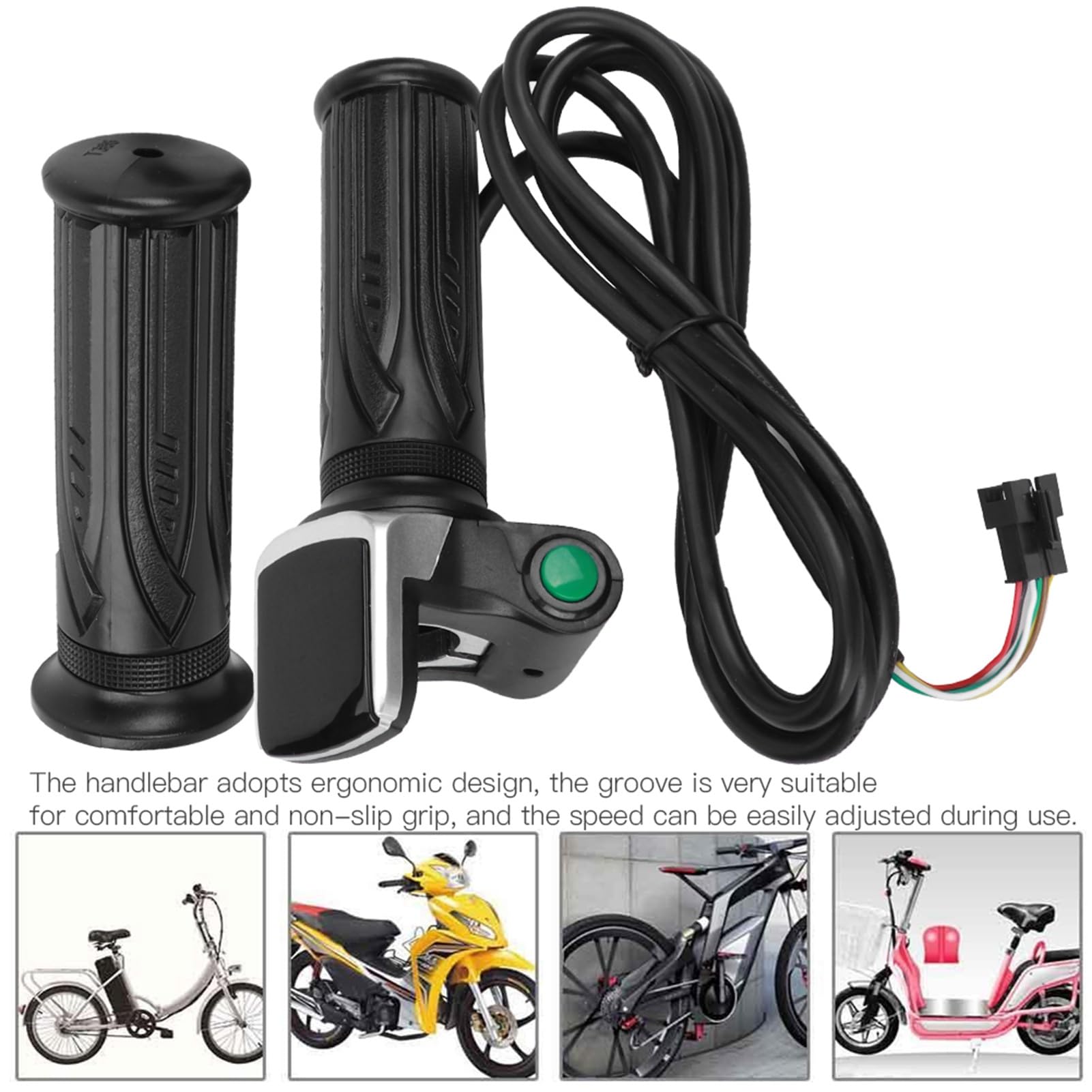 Acouto LCD Electric Quantity Display with Switch Speed Governing Throttle Grip 6 S Ergonomic Handlebar The Handlebar Adopts Ergonomi (36V)