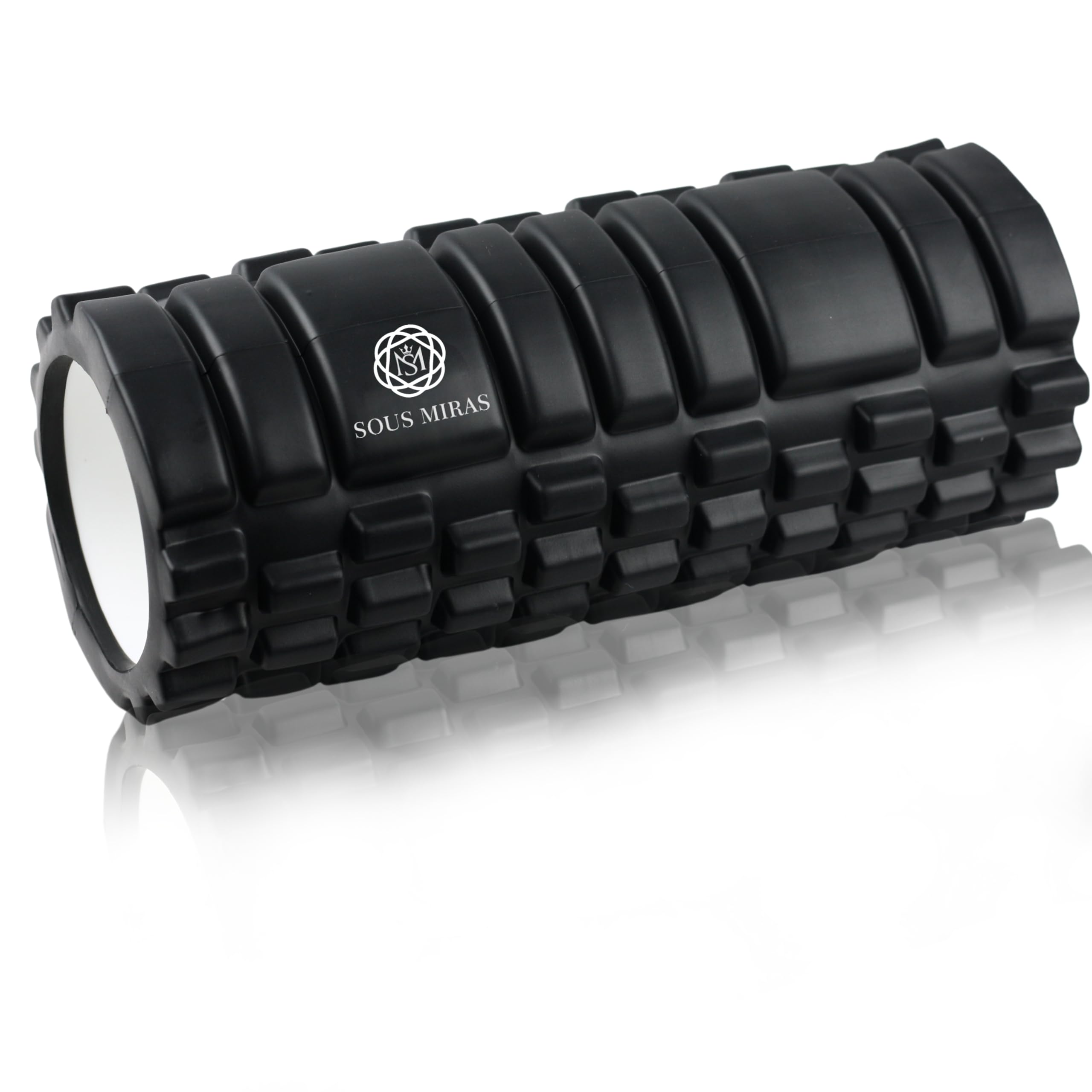 SOUS MIRAS Foam Roller for Muscle Pain Relief - Deep Tissue Massage Roller for Full Body Relaxation Therapy - Hamstrings, Back Pain & Neck Muscles - Trigger Point & Myofascial Release (Black)
